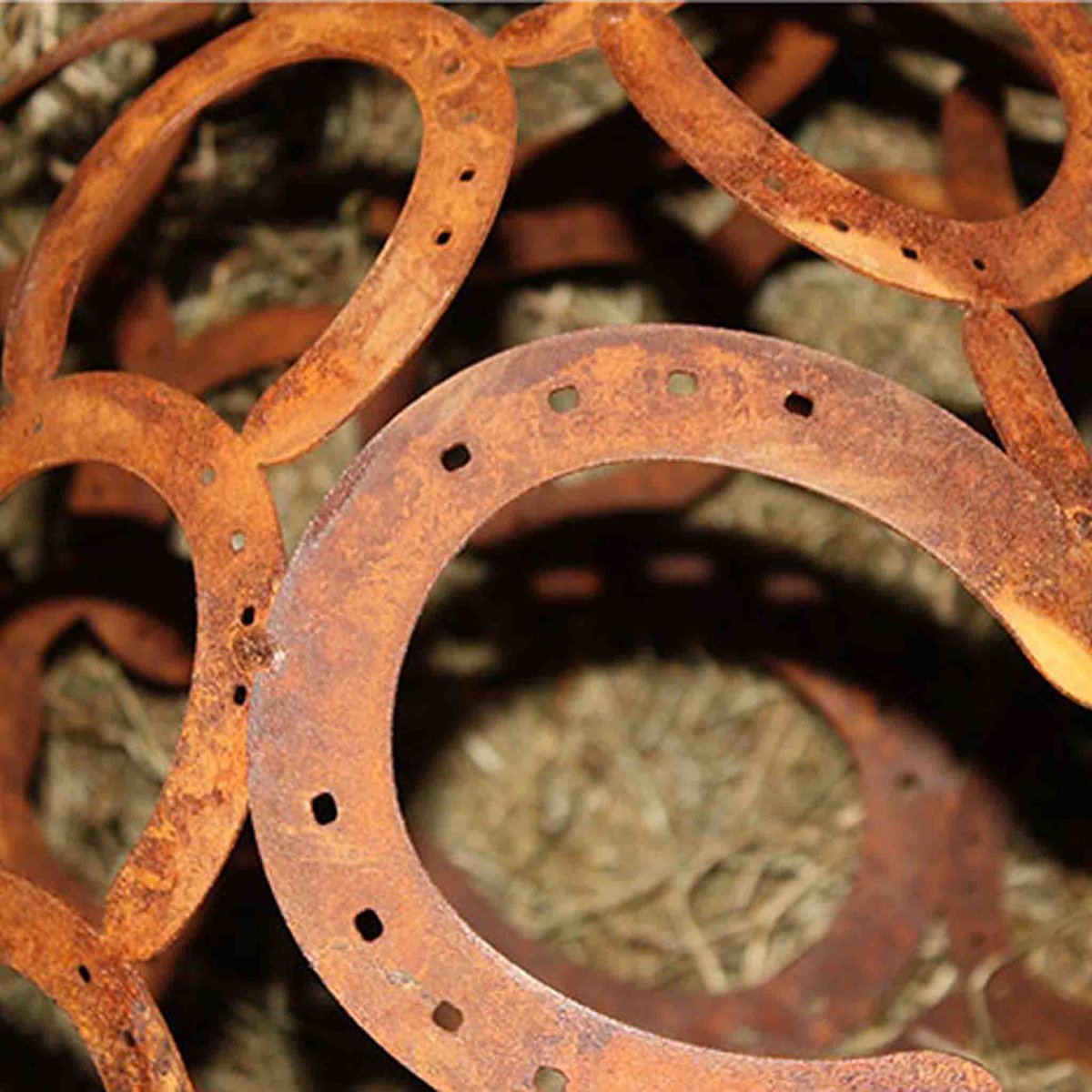 Rostige Hufeisen Kugel | Ø 40 cm | Edelrost Gartendeko