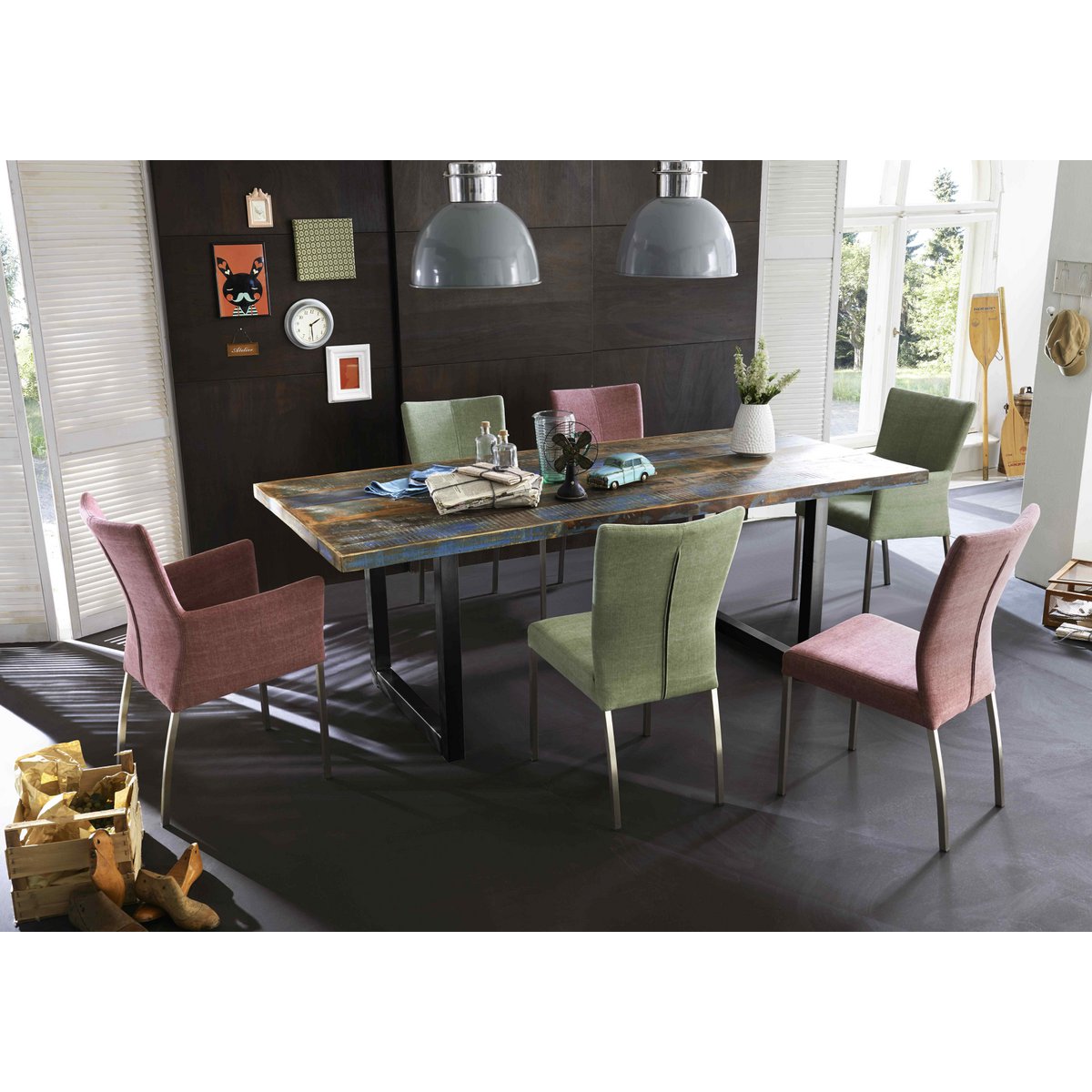 Tisch 200x100 cm, buntes Altholz