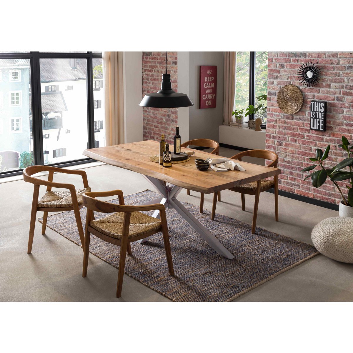 Tisch 220x100 cm, Akazie natur