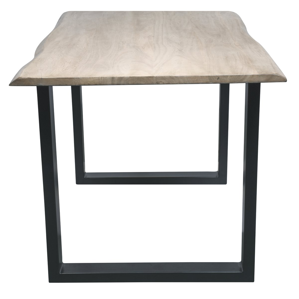 Tisch 140 x 80 cm, Platte hell gekälkt, Gestell schwarz