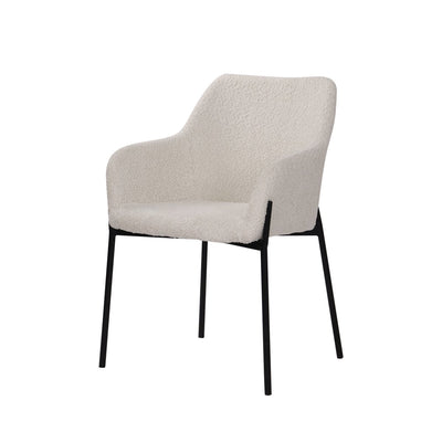 Armlehnstuhl 2er Set mit Bouclé-Bezug