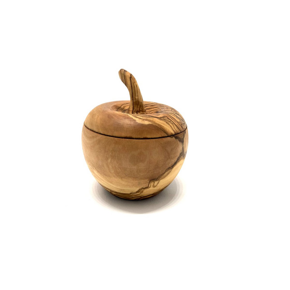 Dose wie Apfel aus Olivenholz