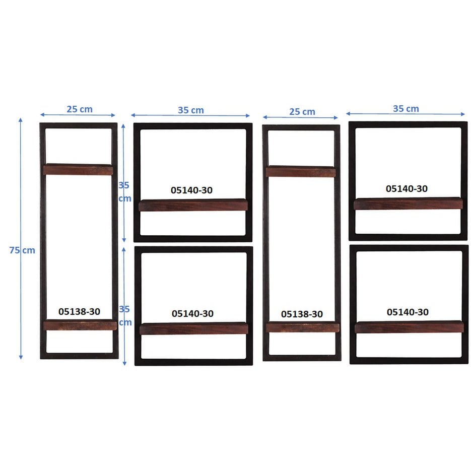 Wandregal-Set, 6-teilig