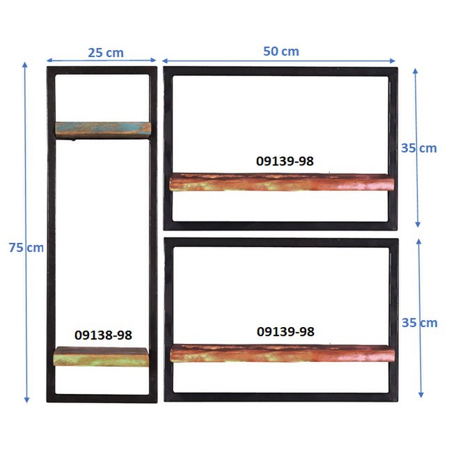 Wandregal-Set, 3-teilig