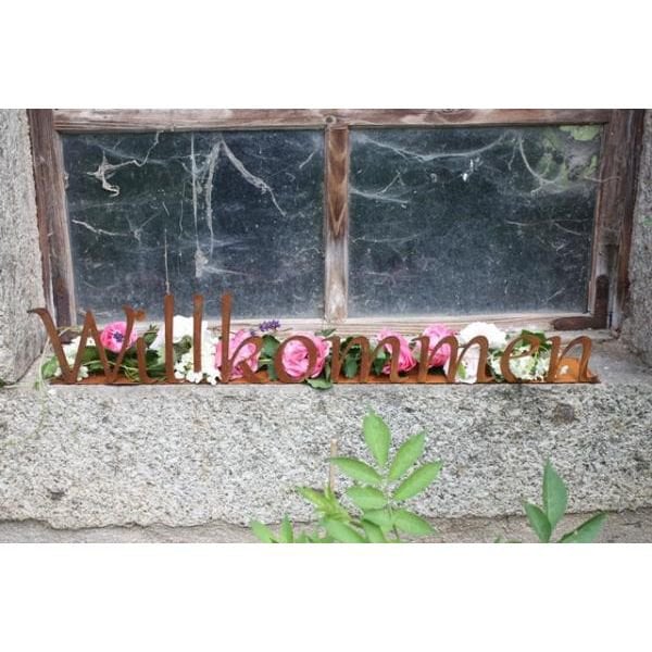 Rost Willkommen Schild | Dekoidee fürs Fenster oder Eingangsbereich