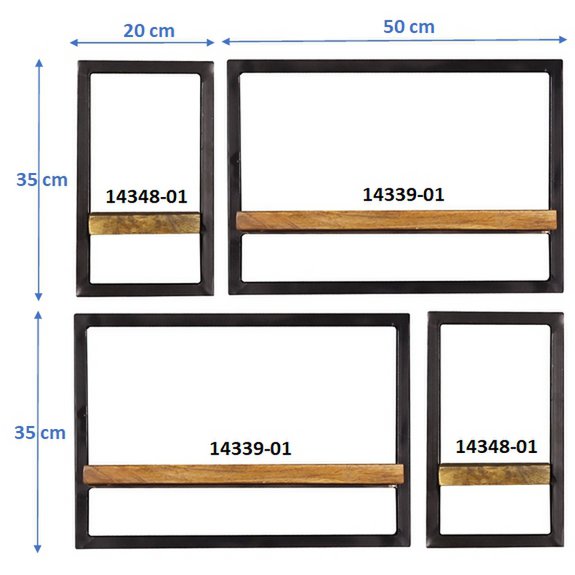 Wandregal-Set, 4-teilig