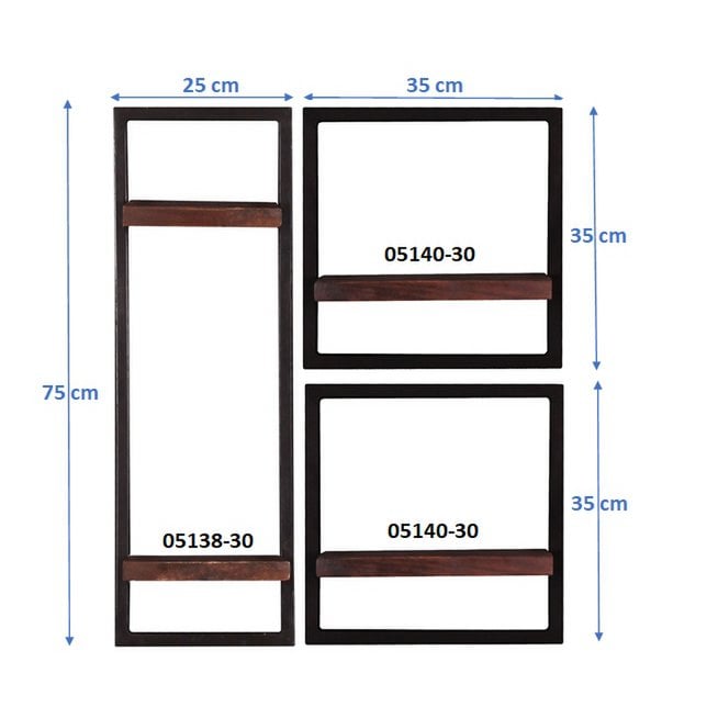 Wandregal-Set, 3-teilig