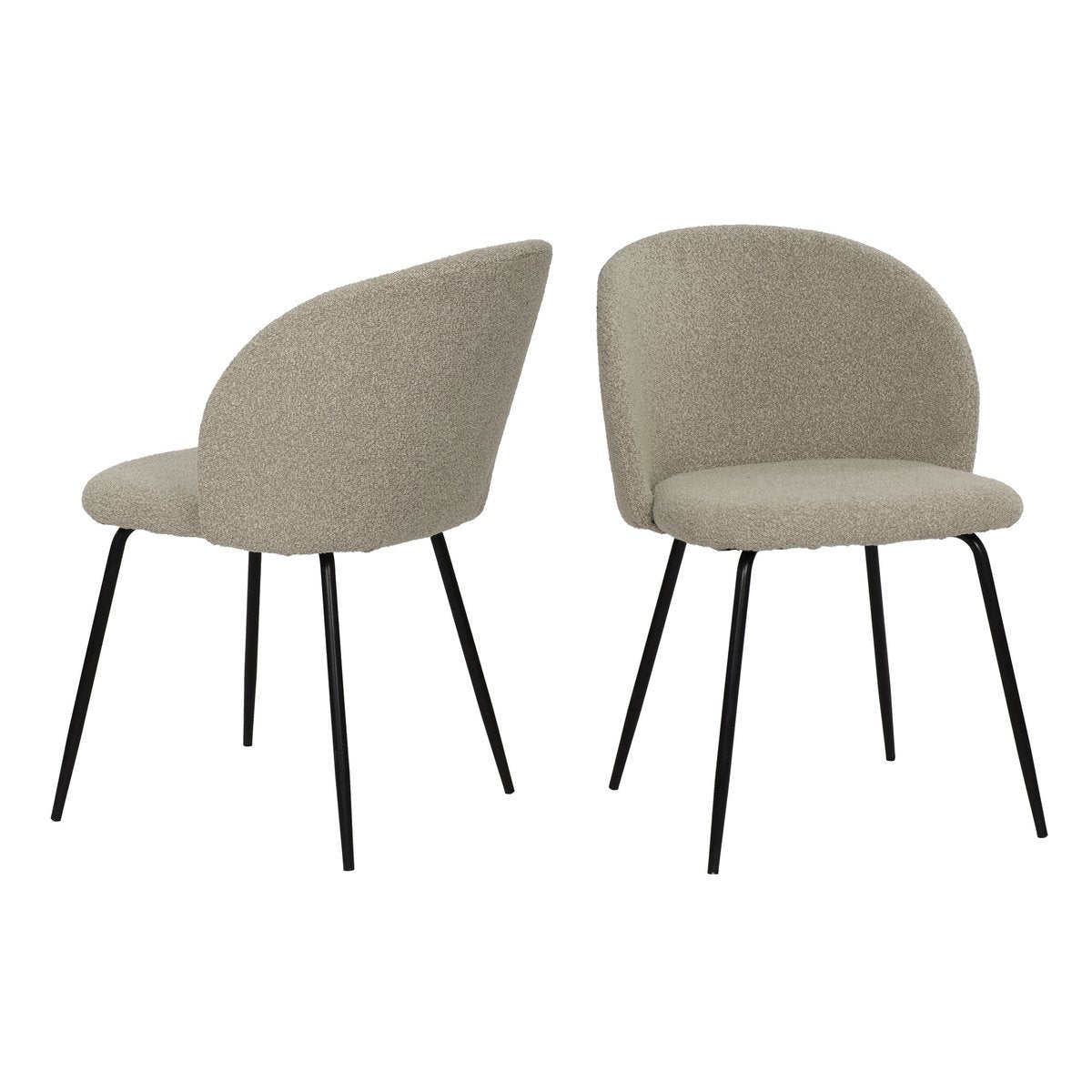 Stuhl 2er Set mit Bezug aus Strukturstoff