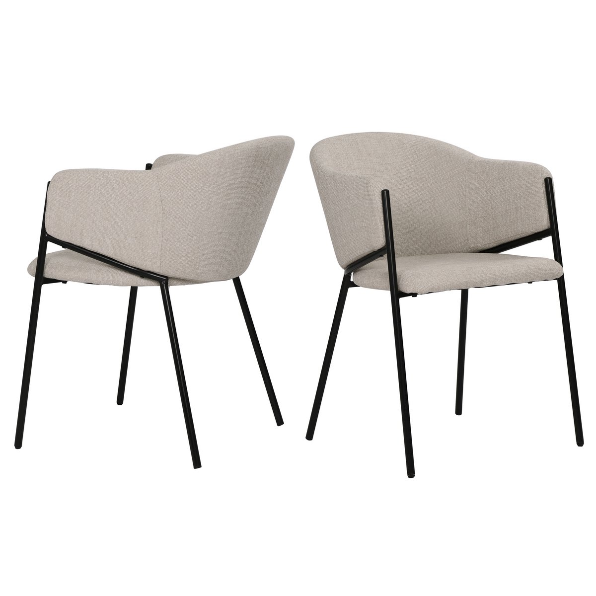Armlehnstuhl 2er Set mit Strukturstoff