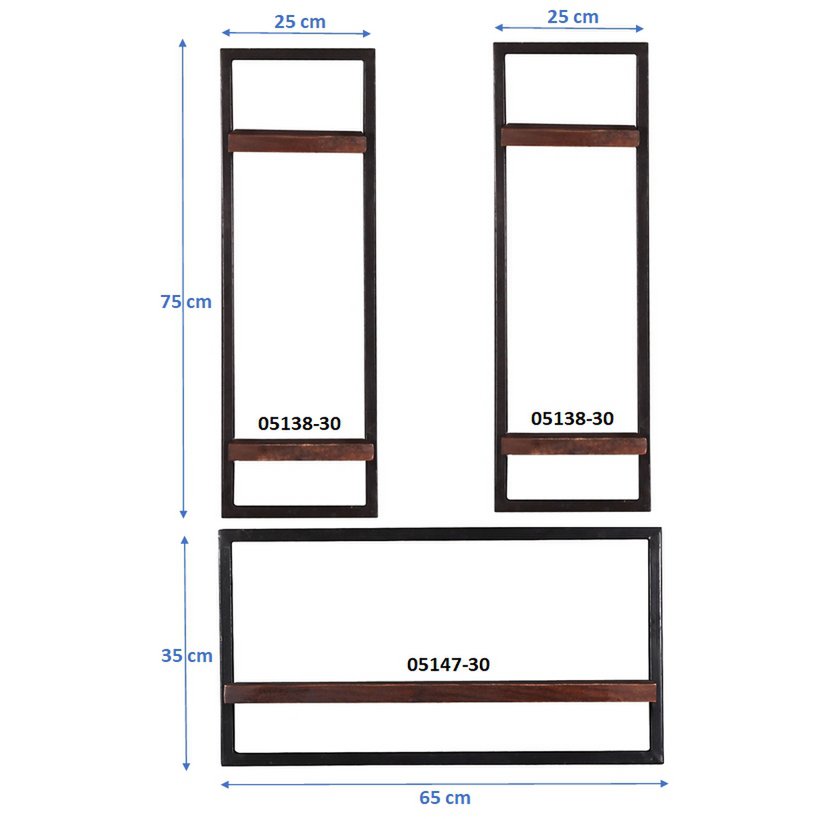 Wandregal-Set, 3-teilig
