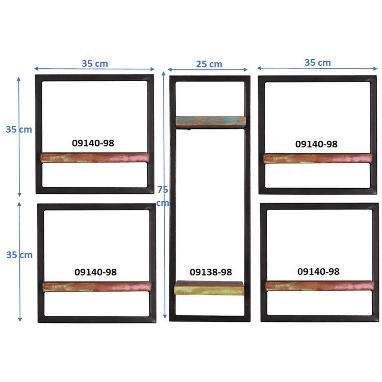 Wandregal-Set, 5-teilig