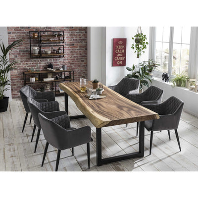 Tisch 250x90 cm, Platte Suarholz 80 mm, Gestell schwarz