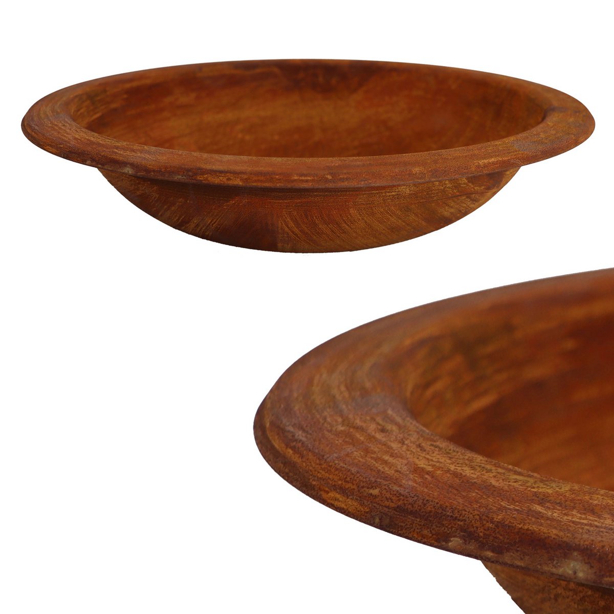 Deko Schale rostig Ø 36 cm | Vintage Deko Pflanzschale aus Metall