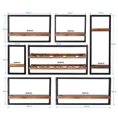 Wandregal-Set, 7-teilig
