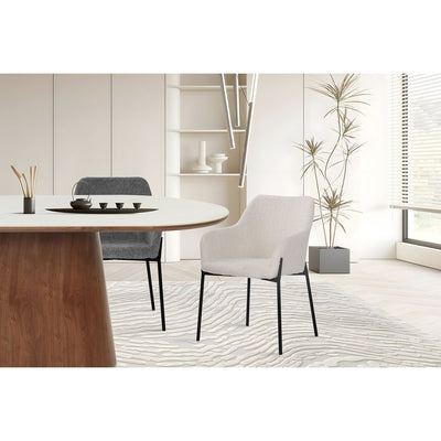 Armlehnstuhl 2er Set mit Bouclé-Bezug