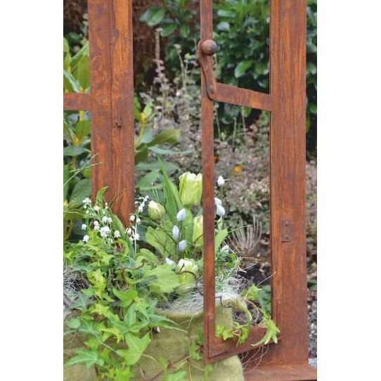 Edelrost Metalldeko Fenster | trendige Gartendeko Vintage Deko