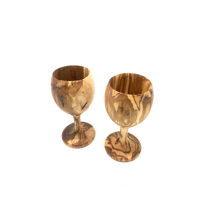 Weinkelch VINO aus Olivenholz, Stielglas