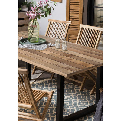 Esstisch 180 x 100 x 77 cm | Tischplatte 43 mm | Mango natur | U-Metallgestell antikschwarz