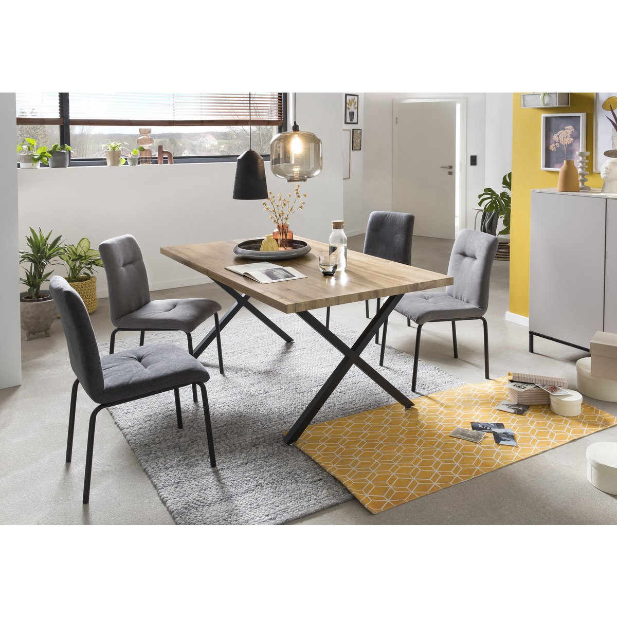 Tisch 160x90 cm mit X-Gestell