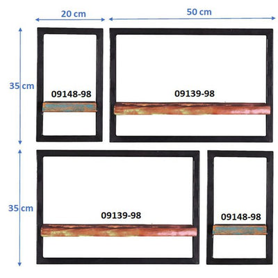 Wandregal-Set, 4-teilig