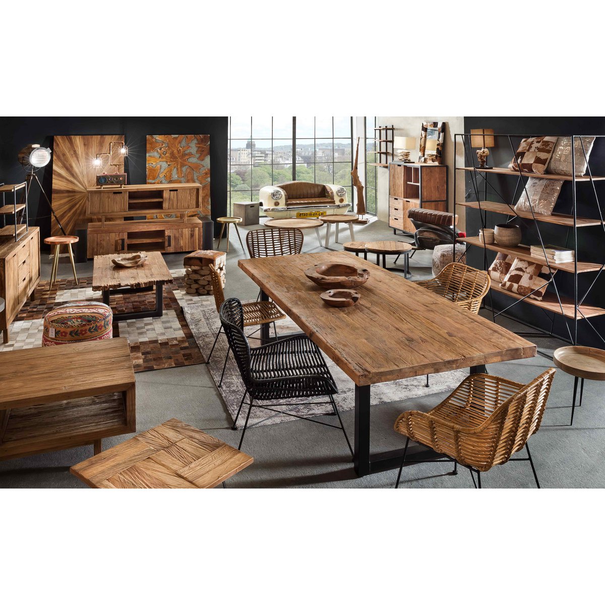 Tisch 180x100 cm, recyceltes Teak natur