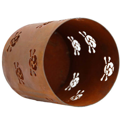 Windlicht mit Totenkopf | Teelicht Tischdeko Kerzenhalter | Punk Metal Gothic Deko