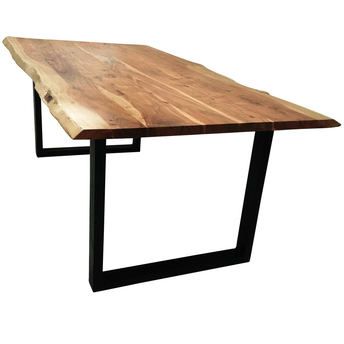 Tisch 220 x 100 cm, Platte natur, Gestell schwarz