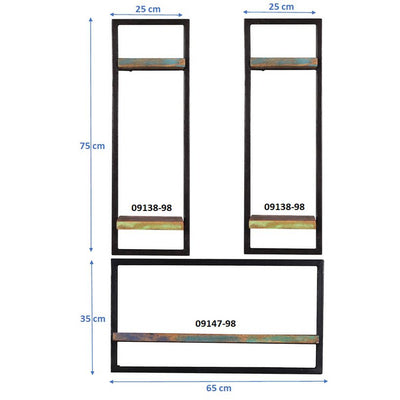 Wandregal-Set, 3-teilig