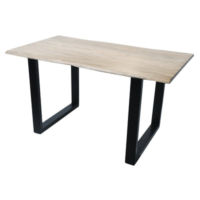 Tisch 140 x 80 cm, Platte hell gekälkt, Gestell schwarz