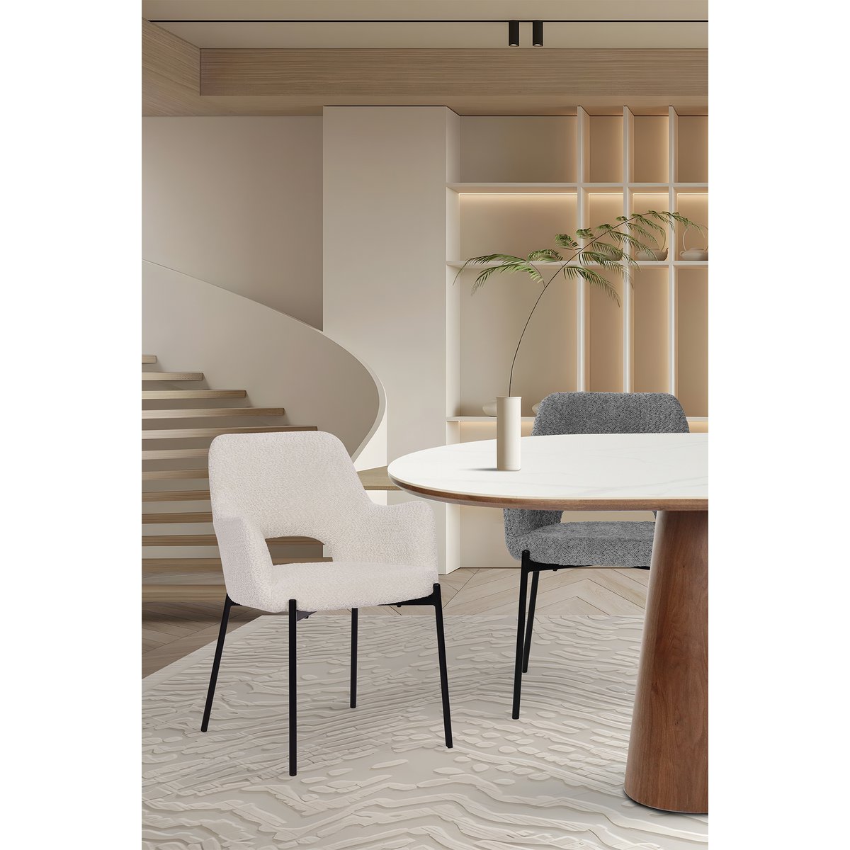 Armlehnstuhl 2er Set mit Rücken Cut-Out