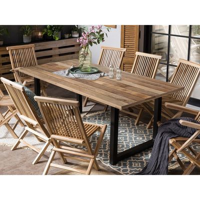 Esstisch 200 x 100 x 77 cm | Tischplatte 43 mm | Mango natur | U-Metallgestell antikschwarz