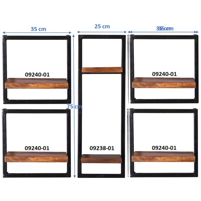 Wandregal-Set, 5-teilig