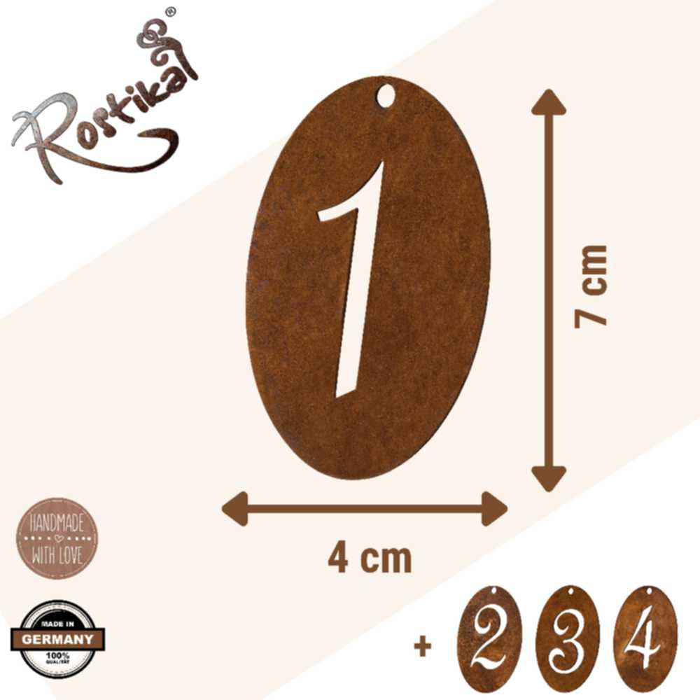 Rost Metall Adventsdeko Zahlen 1 - 4 | Weihnachtsdeko Adventzahlen