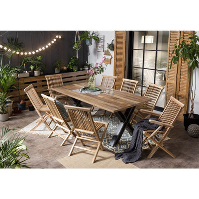 Esstisch 160 x 90 x 77 cm | Tischplatte 43 mm | Mango natur | X-Metallgestell antikschwarz