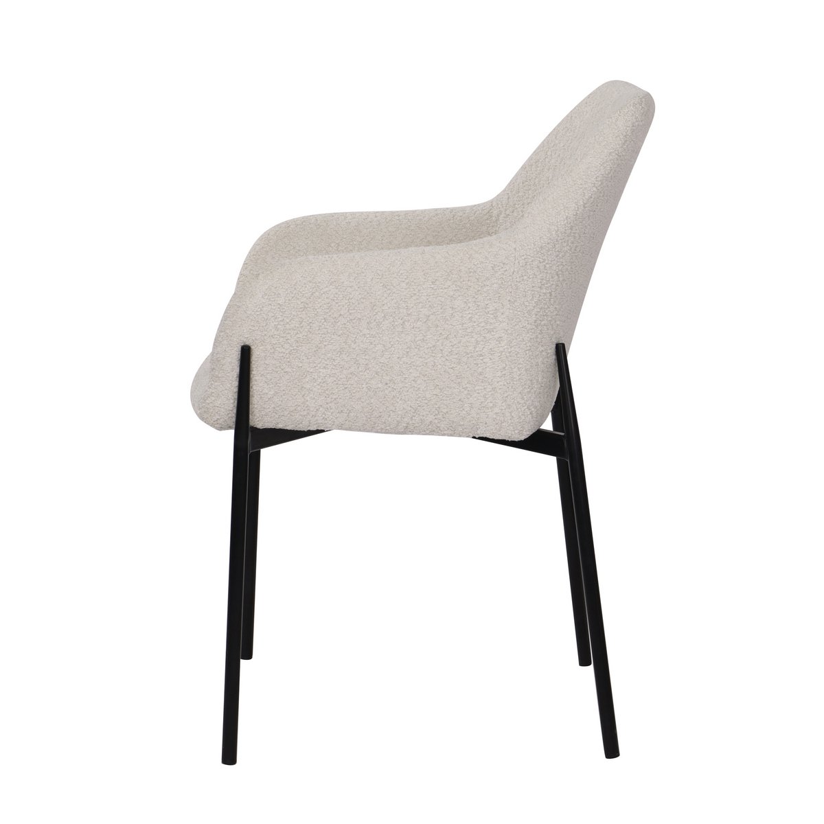 Armlehnstuhl 2er Set mit Bouclé-Bezug