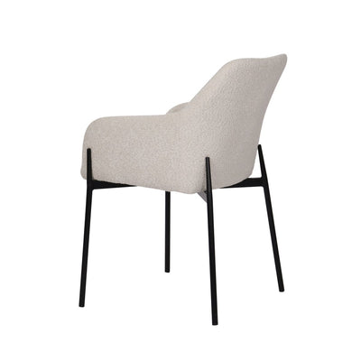 Armlehnstuhl 2er Set mit Bouclé-Bezug