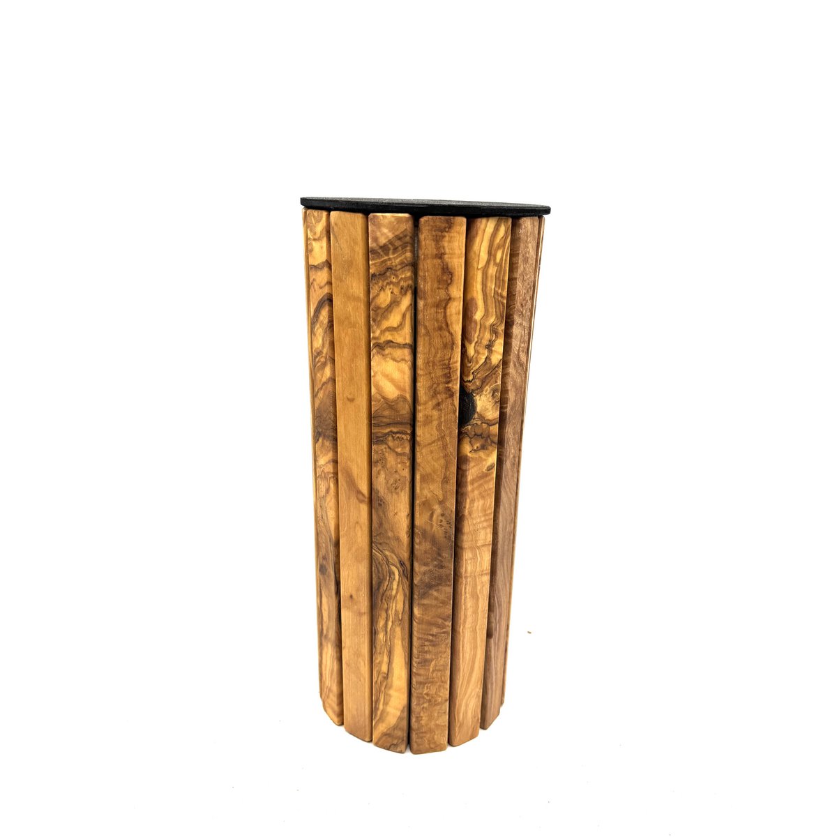 Olivenholz Tierurne – nachhaltige runde Holzurne für Haustiere bis 40 kg, mit Gravuroption