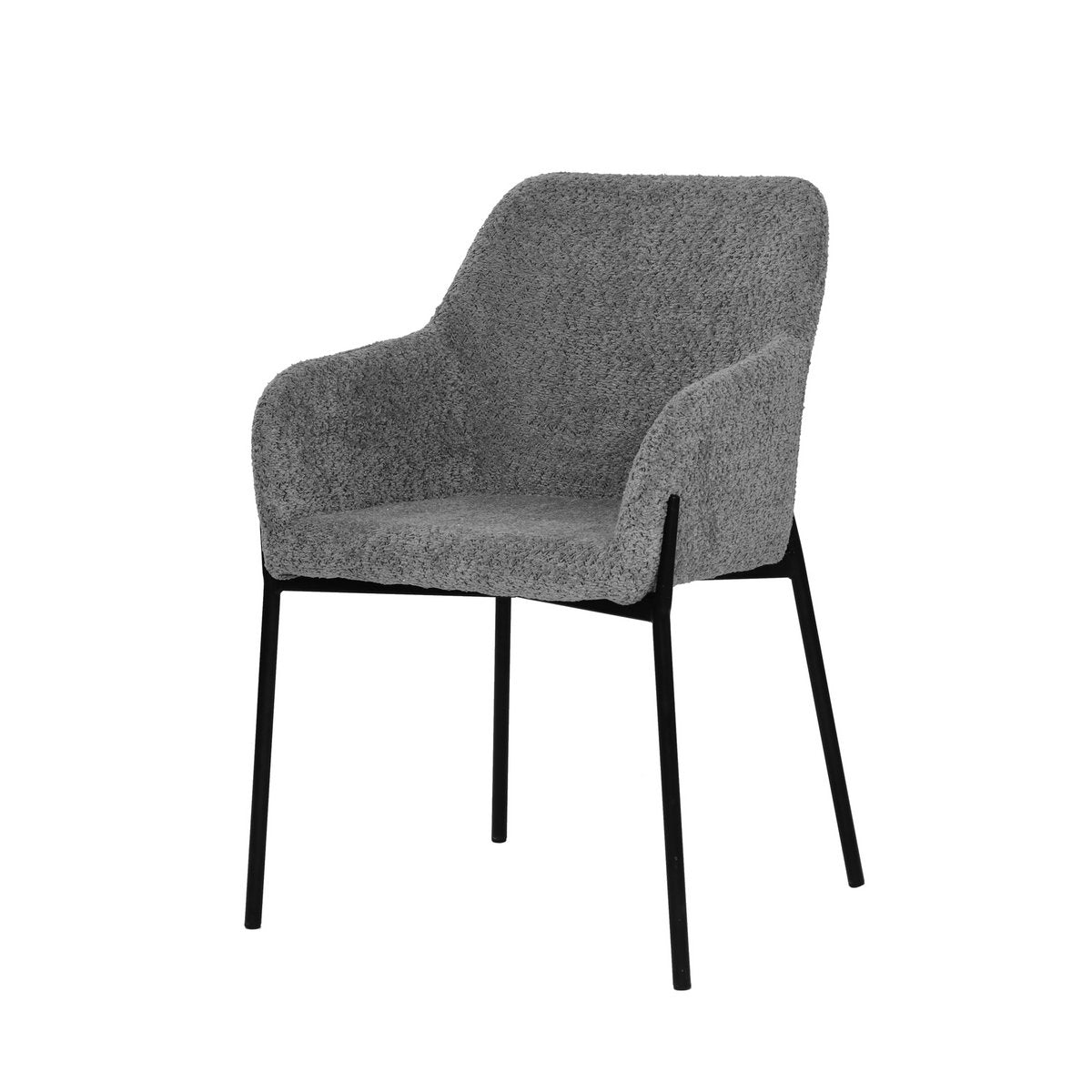 Armlehnstuhl 2er Set mit Bouclé-Bezug