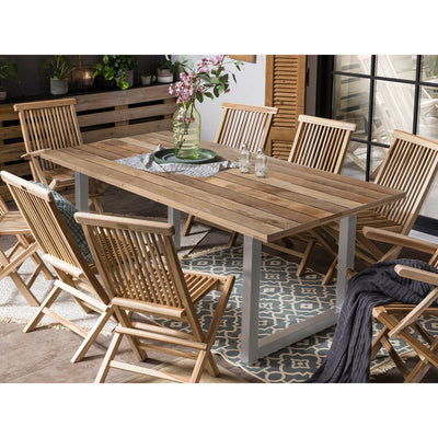 Esstisch 240 x 100 x 77 cm | Tischplatte 43 mm | Mango natur | U-Metallgestell antiksilber