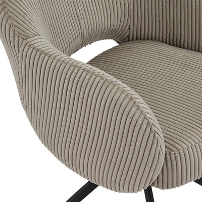 Armlehnstuhl Cord-Optik Hellgrau