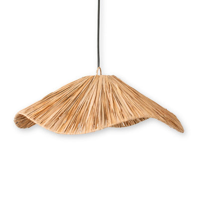 Boho Lampenschirm – Große Raffia-Deckenleuchte – Natürliche Pendelleuchte – Handgefertigte Deckenlampe aus Raffia TAMPAH (Ø 53 cm)