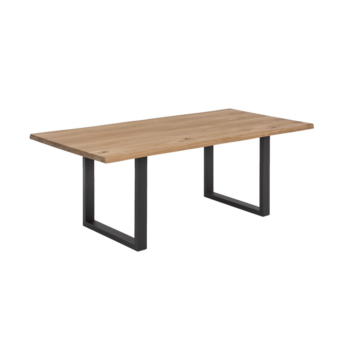 Tisch 120x80 cm, Wildeiche, schwarzes Gestell