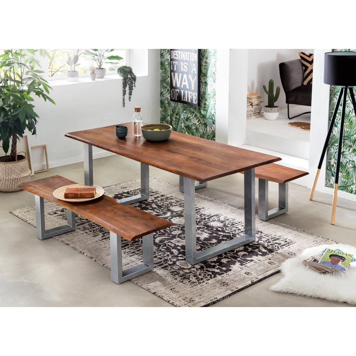 Tisch 160 x 85 cm mit Baumkante wie gewachsen