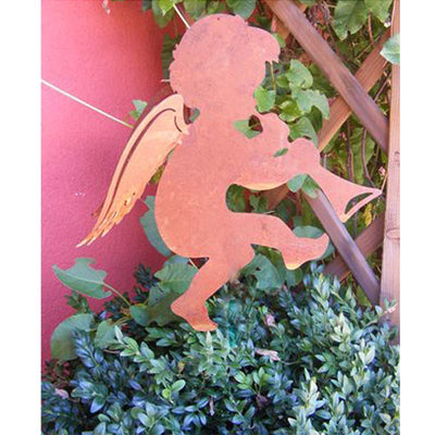 Rost Deko Weihnachten Engel Figur mit Doppelflügel