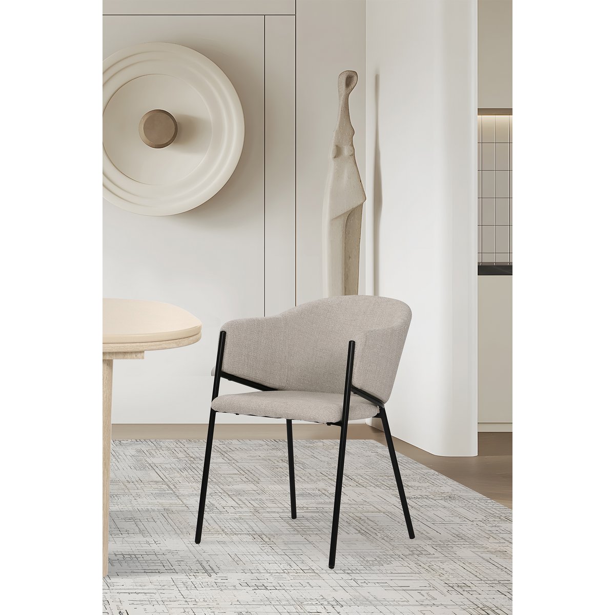 Armlehnstuhl 2er Set mit Strukturstoff