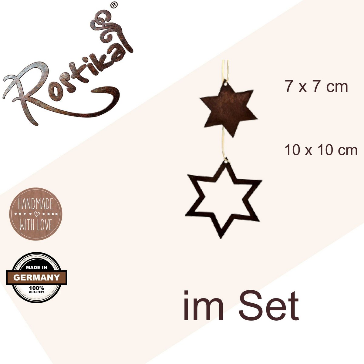 Edelrost Stern | im Set | Weihnachtsdeko zum Hängen