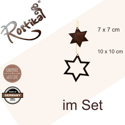 Edelrost Stern | im Set | Weihnachtsdeko zum Hängen