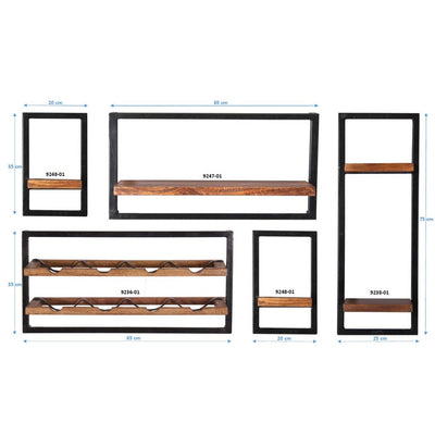Wandregal-Set, 5-teilig
