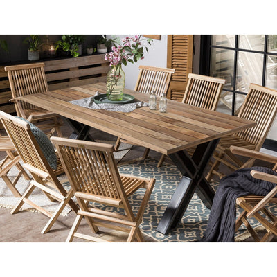 Esstisch 180 x 100 x 77 cm | Tischplatte 43 mm | Mango natur | X-Metallgestell antikschwarz