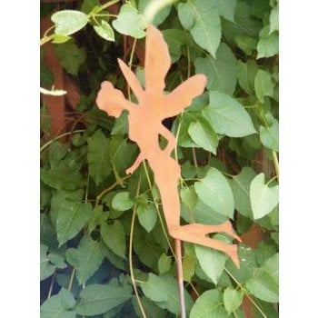 Edelrost Elfe " fliegend" | auf Stab | Boho Style Gartenstecker